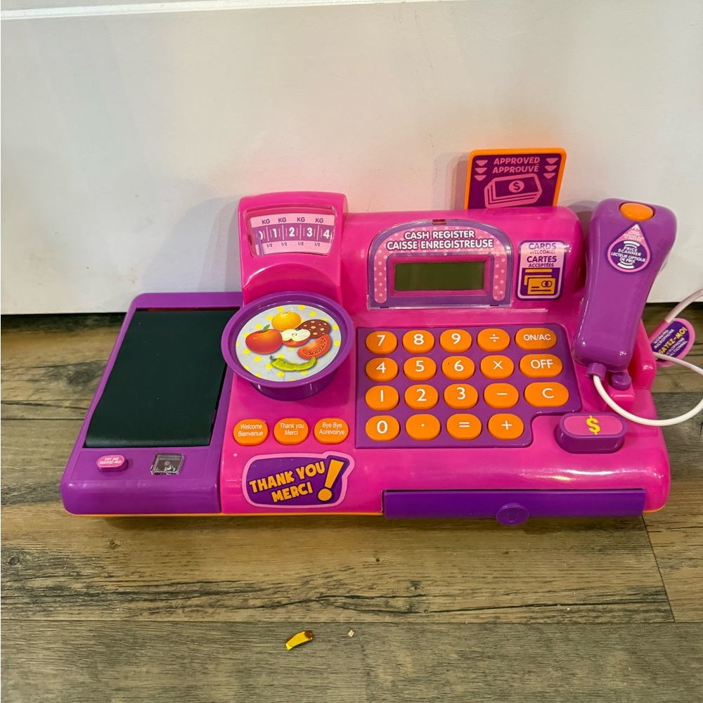 Pink Toy Cash Register with Scanner